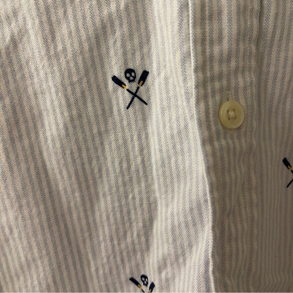 Ralph Lauren Oxford Mens Button Down Size 2XL Classic Fit Skull & Oars Striped - Picture 5 of 9